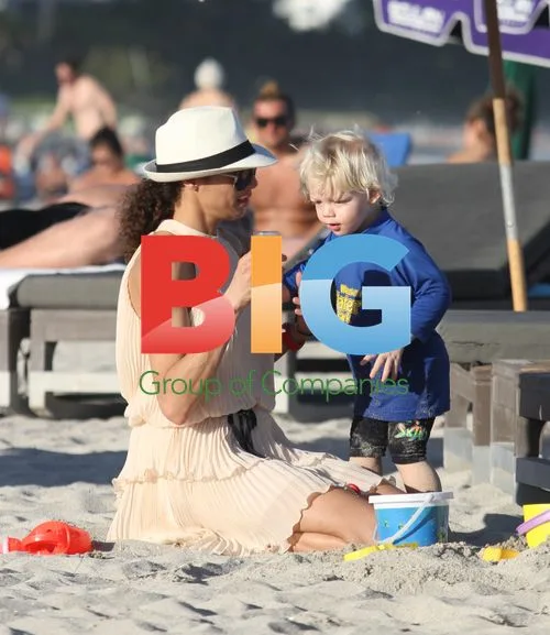 Lily Becker and Son Enjoying Miami Vacation