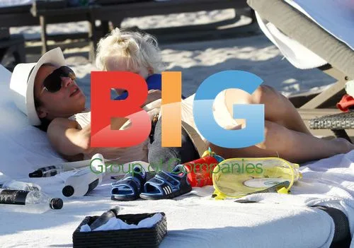 Lilly Becker and son Amadeus at Miami Beach