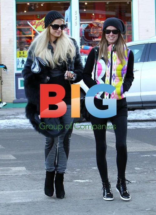 Paris and Nicky Hilton in Aspen