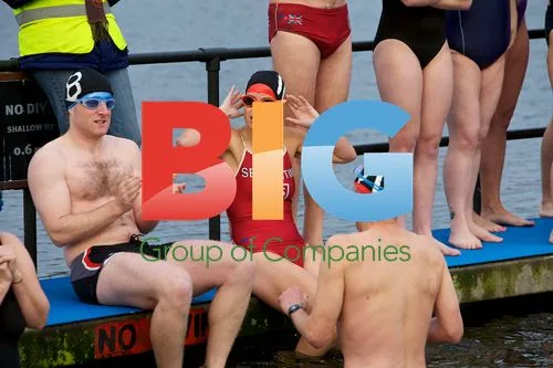 Swimmers in Hyde Park on Christmas Day