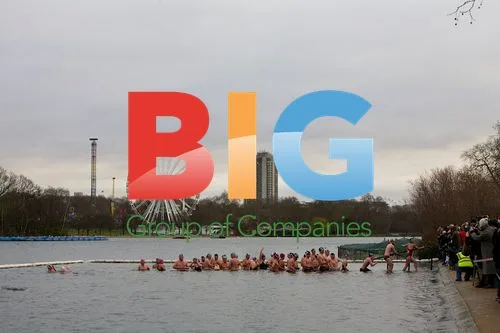 Swimmers in Hyde Park on Christmas