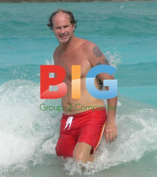 Chad Smith on beach vacation in St. Barth