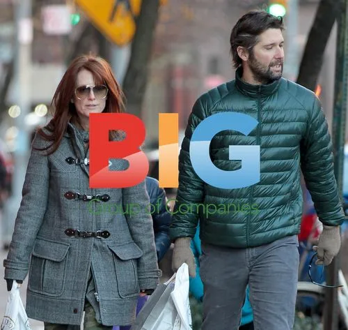 Julianne Moore and family shopping in NYC