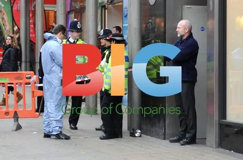 Crime scene on Oxford Street after stabbing