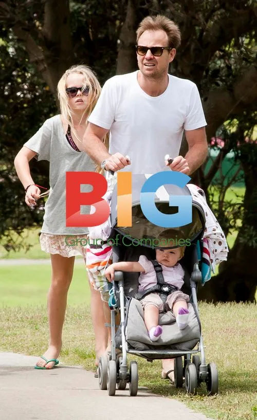 Jason Donovan and family at the park