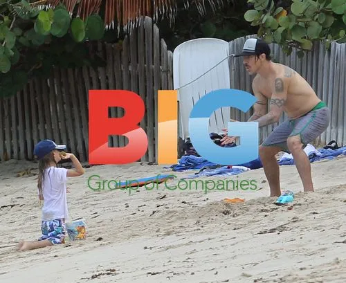 Anthony Kiedis and Son Enjoy Beach in St. Barths