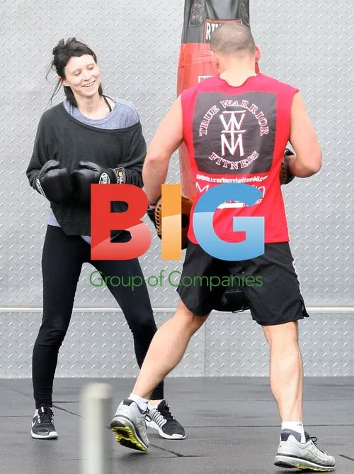 Rooney Mara Practices Boxing at Gym