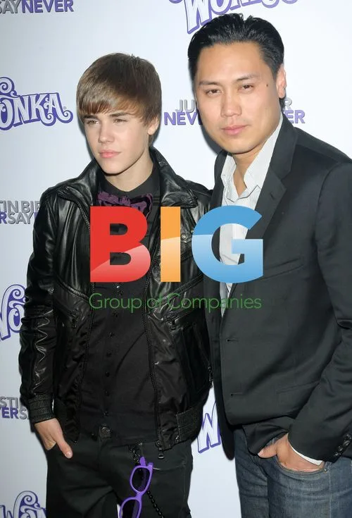 Justin Bieber and director Jon Chu at \"Never Say Never\" screening