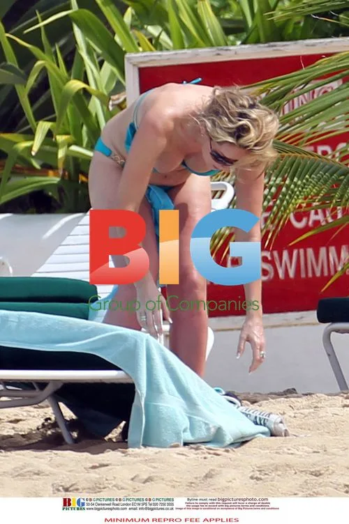 Claire Sweeney Relaxes on Caribbean Beach