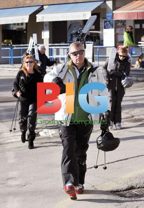 Prince Andrew and family skiing in Switzerland
