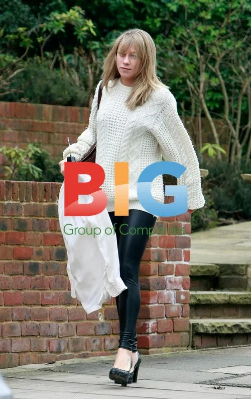 Chloe Madeley leaving house, London