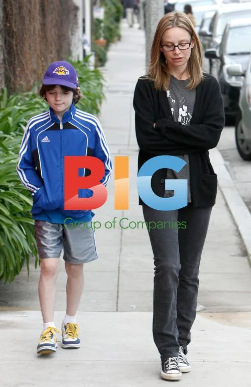 Calista Flockhart and son Liam in Brentwood