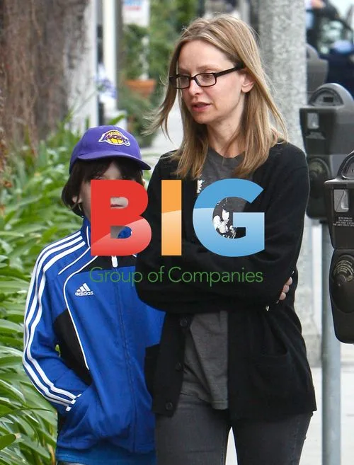 Calista Flockhart and son Liam walking in Brentwood