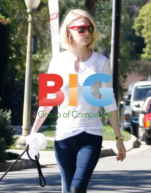 January Jones Walking Dog in LA