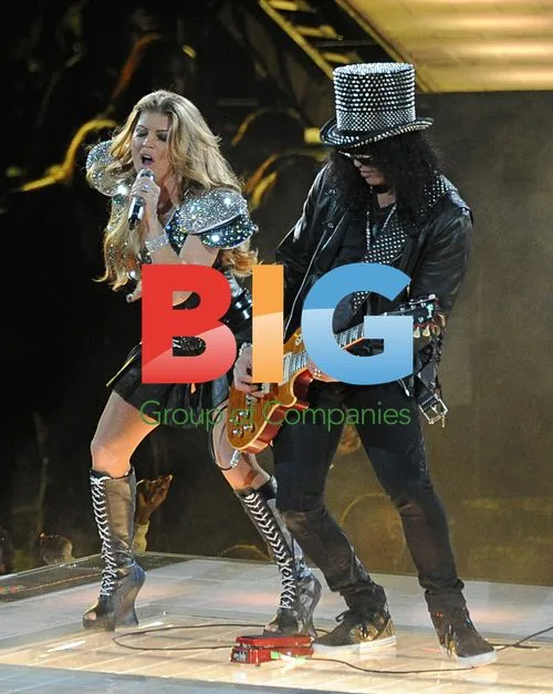 Slash and Fergie at Super Bowl XLV