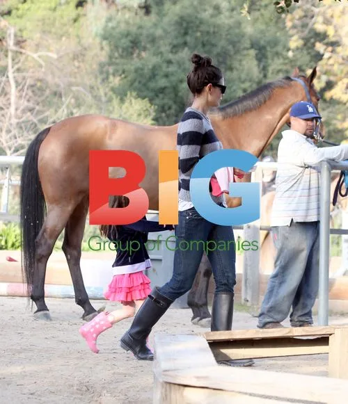 Katie Holmes and Suri at Equestrian Center