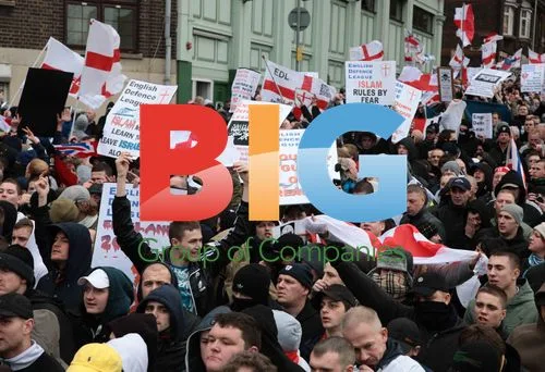 English Defence League March in Luton