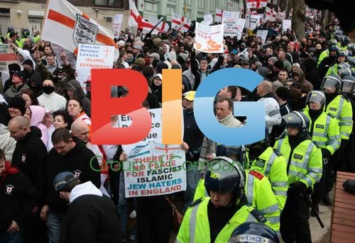 English Defence League March in Luton