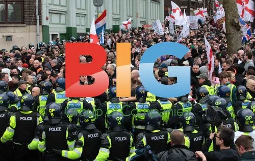 English Defence League March in Luton