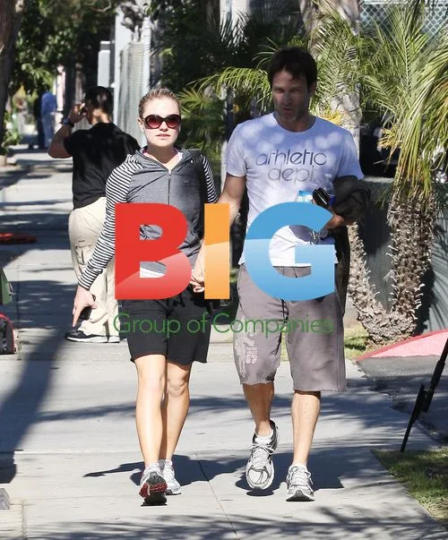 Anna Paquin and Stephen Moyer at Gym