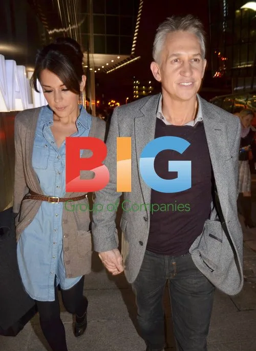 Gary Lineker with Wife Leaving Theatre