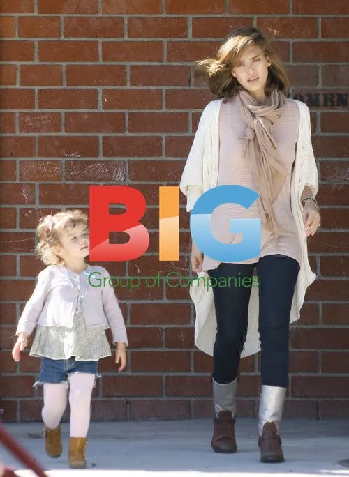 Jessica Alba with family at park