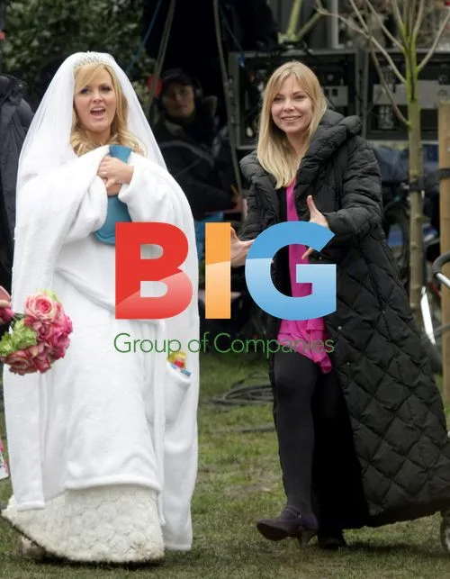 Jo Joyner and Samantha Womack filming Eastenders wedding