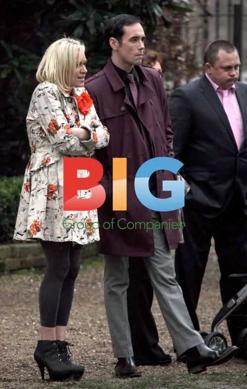 Rita Simons and Steve John Shepherd on EastEnders set