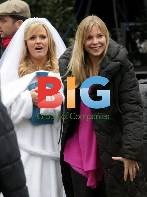 Jo Joyner and Samantha Womack filming Eastenders wedding