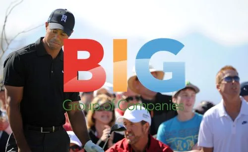 Tiger Woods reacts to tee shot