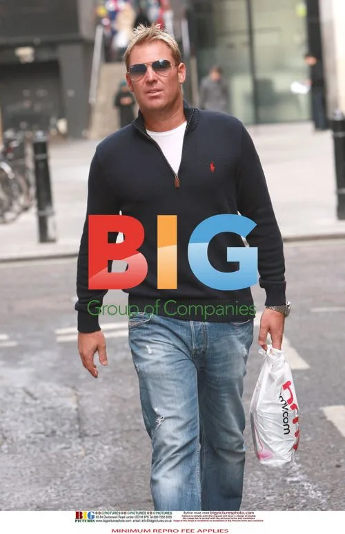 Shane Warne out shopping in London