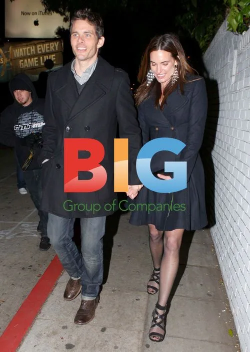 James Marsden and wife leaving party