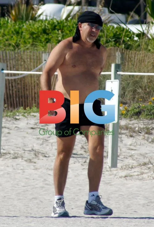 Emilio Estefan Exercising on Miami Beach