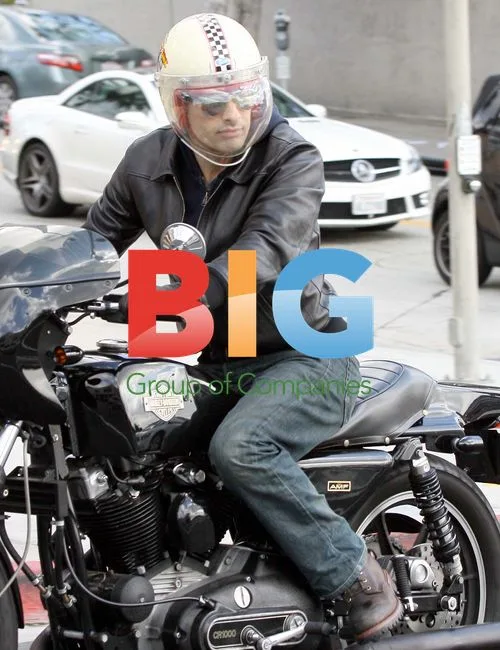 Olivier Martinez Riding Motorcycle