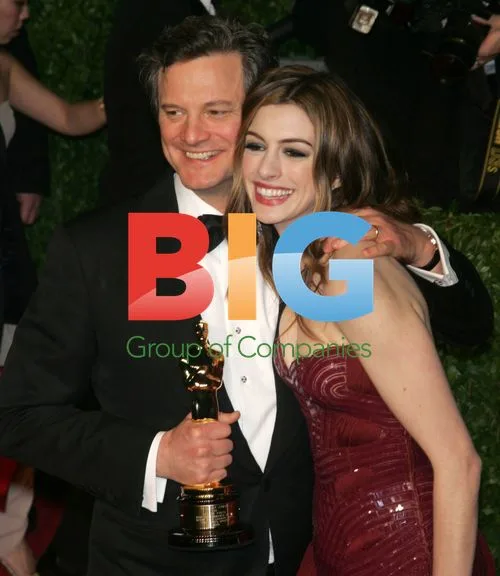 Colin Firth and Anne Hathaway at 2011 Vanity Fair Oscar Party
