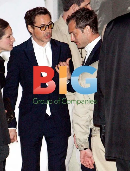 Robert Downey Jr and Jude Law at Oscars Party