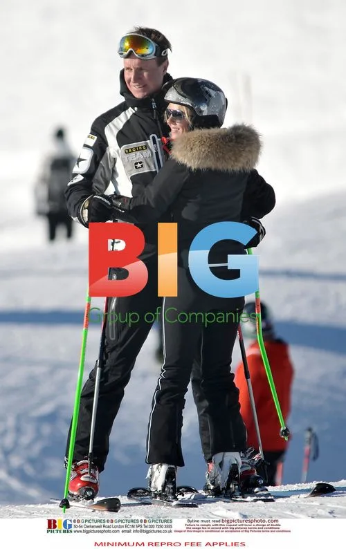 Geri Halliwell and Henry Beckwith Skiing in the French Alps