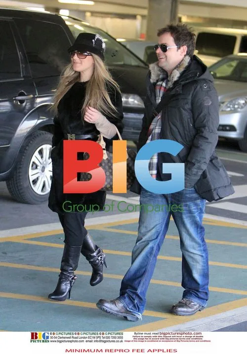 Declan Donnelly and Georgie Thompson at Heathrow