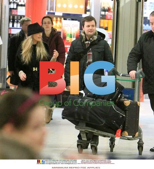 Declan Donnelly and Georgie Thompson at Heathrow