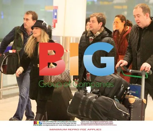 Declan Donnelly and Georgie Thompson at Heathrow