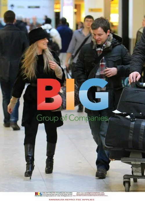 Declan Donnelly and Georgie Thompson at Heathrow