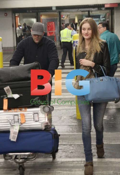 Jason Statham and Rosie Huntington-Whiteley at Airport