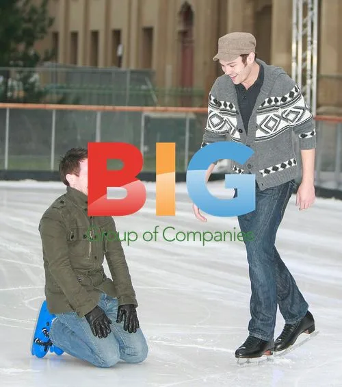 Alex Winters and Sam Attwater ice skating
