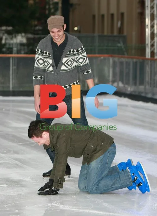 Alex Winters and Sam Attwater ice skating