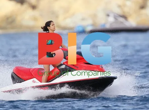 Salma Hayek and Franois Henry Pinault Jet Skiing in St Barth
