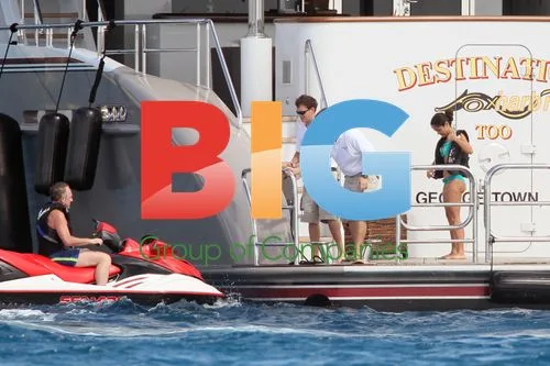 Salma Hayek and François Pinault Jet Skiing in St Barth