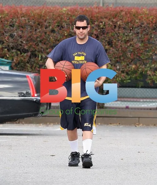 Adam Sandler Shoots Hoops in Santa Monica