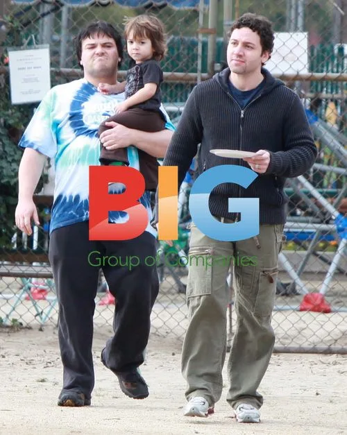 Jack Black and Wife at Park with Sons