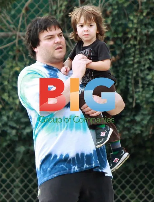 Jack Black and Family in Park