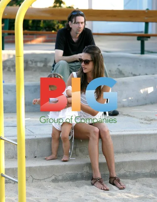 Alessandra Ambrosio with daughter Anja at park